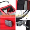 Dog transport bike trailer 2 in 1 running dog cart and bike trailer red and black