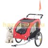 Dog transport bike trailer 2 in 1 running dog cart and bike trailer red and black