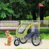 Dog transport bike trailer 2 in 1 running dog cart and bike trailer green-grey