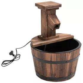   Kerti dekor kút hordóval és fém csappal kerti szökőkút Ø27x37 cm díszkút