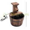 Garden decor fountain with barrel and metal tap garden fountain Ø27x37 cm decorative fountain