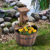 Garden decor fountain with barrel and metal tap garden fountain Ø27x37 cm decorative fountain