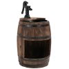 Garden decor fountain wooden garden fountain barrel style with flower stand Ø27x59 cm decorative fountain