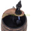 Garden decor fountain wooden garden fountain barrel style with flower stand Ø27x59 cm decorative fountain