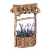 Garden decor well wooden well 43x25x18 cm rustic decorative well for the garden