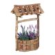 Garden decor well wooden well 43x25x18 cm rustic decorative well for the garden