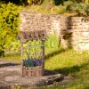 Garden decor well wooden well 43x25x18 cm rustic decorative well for the garden