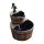 Garden decor fountain wooden garden fountain barrel style two-story decorative fountain 44.5x44.5x58.5 cm