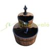 Garden decor fountain wooden garden fountain barrel style two-story decorative fountain 44.5x44.5x58.5 cm