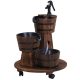 Garden decor fountain wooden barrel with metal tap garden fountain 60x60x78 cm decorative fountain