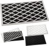 Doormat in an elegant design, stainless steel frame with brushes, square 60x40 diagonal grid