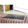 Doormat in an elegant design, stainless steel frame with brushes, square 60x40 diagonal grid