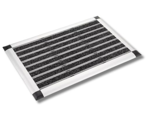 Alumínium keretes lábtörlő 40x60 cm robusztus, időjárásálló szürke lábtörlőszőnyeg