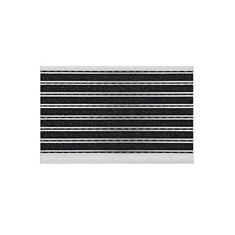 Aluminum frame doormat 60x40 cm robust, weatherproof gray doormat