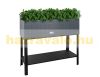 Polyrattan self-watering planter box with stand 95x40x30 cm plant pot light brown herb planter box