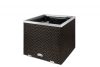 Polirattan self-watering flower box 50x50x43 cm dark brown pot with irrigation system