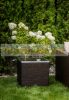 Polirattan self-watering flower box 50x50x43 cm dark brown pot with irrigation system