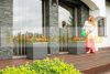 Polirattan self-watering flower box 50x50x43 cm dark brown pot with irrigation system