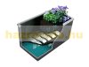 Polirattan self-watering flower box 50x50x43 cm dark brown pot with irrigation system