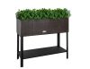 Polirattan self-watering planter box with stand 95x40x30 cm plant pot dark brown herb planter box