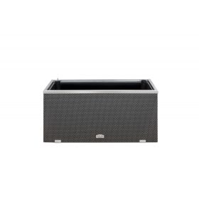   Polirattan önöntözős virágtartó láda 125x39x43 cm antracit öntözőrendszerrel ellátott cserép