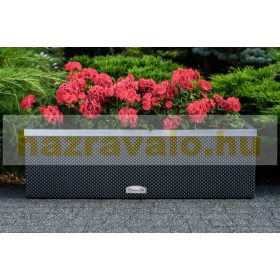   Polirattan önöntözős virágtartó láda 95x39x43 cm két tónusú barna öntözőrendszerrel ellátott cserép