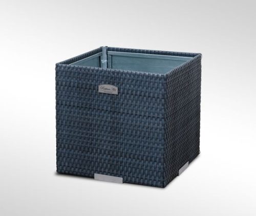 Polyrattan flower box 46x46x46 cm plant holder basket anthracite