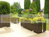 Polyrattan flower box 108x39x43 cm plant holder two-tone brown