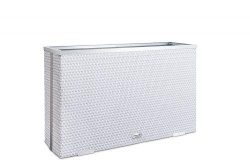 Polyrattan flower box 100x30x60 cm plant holder white