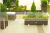 Polyrattan flower box 100x30x60 cm plant pot two-tone sand