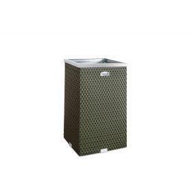   Polirattan virágtartó láda 35x35x60 cm növénytartó kaspó zöld