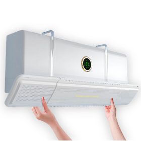   Légkondicionáló légterelő lap 57x16 cm fehér légkondi szélterelő állítható hosszúságú 58-92 cm között