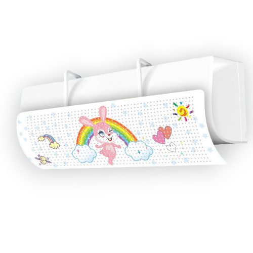 Légkondicionáló légterelő lap DIY 27x90 cm nyuszis légkondi szélterelő fali légkondicionálóhoz gyerekszobába klíma terelő