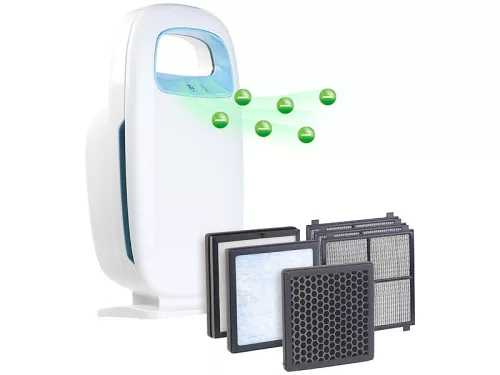 5 fokozatú légtisztító 4 szűrővel és ionizátorral, csere szűrőkészlet