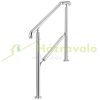 Stair railing 106x86 cm entrance railing stainless steel, adjustable silver handrail