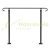 Outdoor wrought iron railing 120x13.5x97 cm for stairs with 2 or 3 steps, entrance railing with shaped design