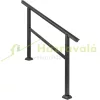 Alumínium lépcsőkorlát 122x90 cm kültéri bejárati korlát fekete kapaszkodó