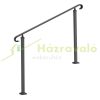 Outdoor wrought iron railing 140x13.5x97 cm for 2 or 3-step stairs, entrance railing with shaped design