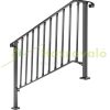 Wrought iron stair railing entrance railing 144x95 cm outdoor handrail black