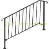 Wrought iron stair railing entrance railing 144x95 cm outdoor handrail black