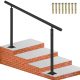 Stair railing without cross braces 152.8x91 cm aluminum 70 kg load capacity black