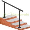 Stair railing without cross braces 152.8x91 cm aluminum 70 kg load capacity black