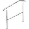 Stair railing 161x86 cm entrance railing stainless steel, adjustable silver handrail