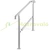 Stair railing 161x86 cm entrance railing stainless steel, adjustable silver handrail