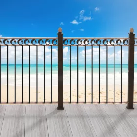   Korlátoszlop matt fekete 13x13x1118 mm 31 darab alumíniumötvözet korlát 