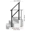Kültéri lépcsőkorlát 2 darabos készlet biztonságos kapaszkodó 1–2 lépcsőfokhoz fekete