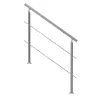 Rozsdamentes acél lépcsőkorlát 120 cm hosszúság, 2 vízszintes merevítővel, 0–45°-ban állítható dőlésszöggel