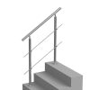 Rozsdamentes acél lépcsőkorlát 100 cm hosszúság, 2 vízszintes merevítővel, állítható dőlésszög (0–45°)