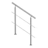 Rozsdamentes acél lépcsőkorlát 100 cm hosszúság, 2 vízszintes merevítővel, állítható dőlésszög (0–45°)
