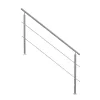 Rozsdamentes acél lépcsőkorlát 180 cm 2 vízszintes merevítővel, állítható dőlésszöggel (0–45°)